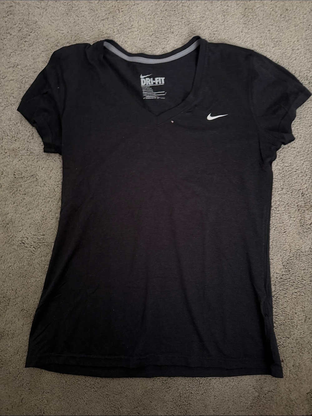 Nike Black Short-Sleeve V-Neck Dri-FIT Tee